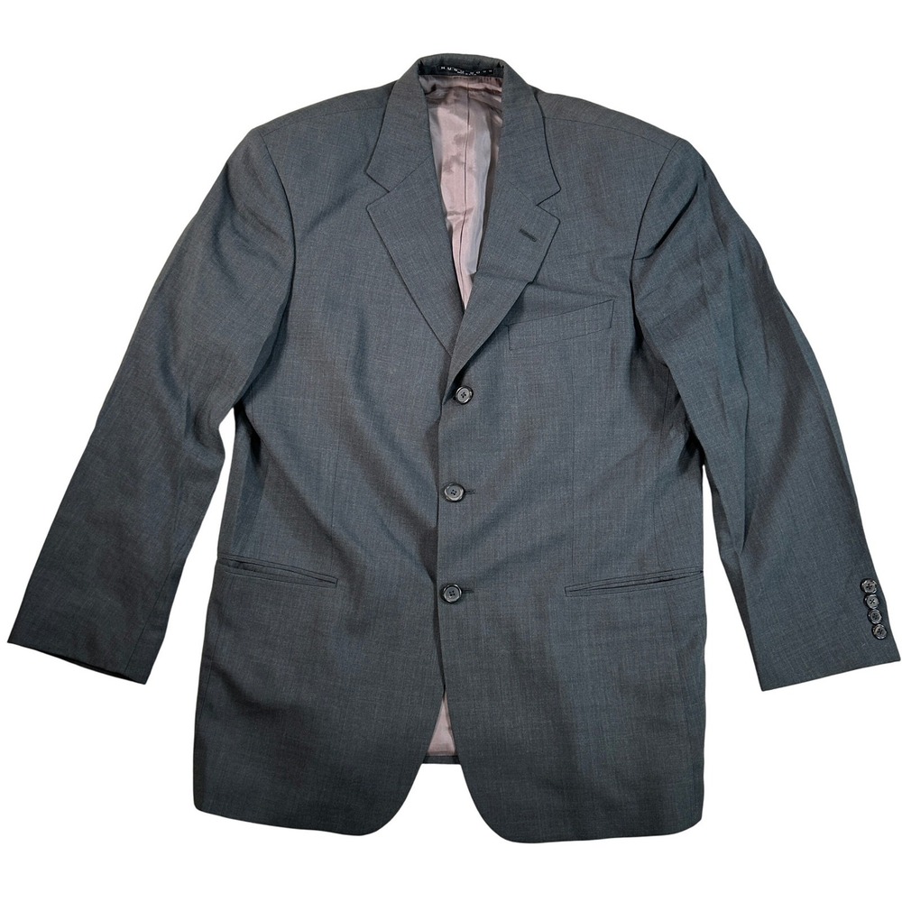 Hugo Boss Einstein Sigma Mens 40S Charcoal Gray 3-Button Wool Blazer Sport Coat